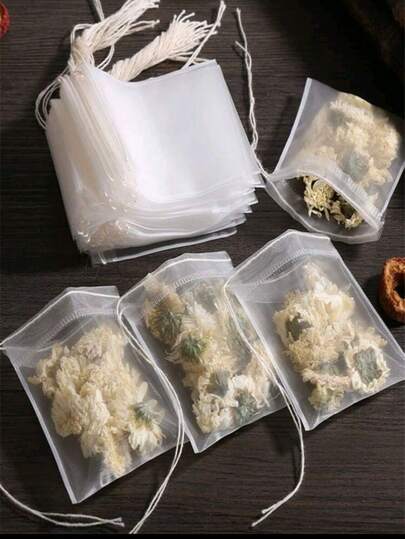 100Pcs Disposable Tea Bags Filter Bags For Tea Infuser With String Heal Seal, Non-Woven Fabric Spice Filters Teabags