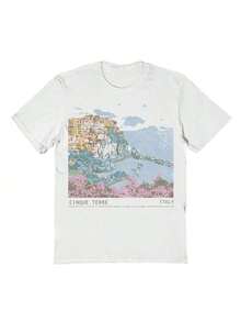 Social Collective Cinque Terre Tm Graphic Cotton Unisex T-Shirt - White - View 1