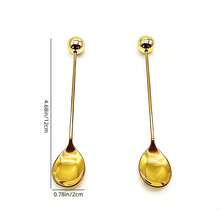 2pcs/Set Gold/Silver Beaded Decorative Ball Spoon, Coffee Spoon, Cake & Snack Spoon - Gold - View 10