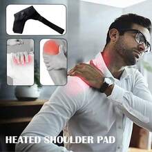 AXH. Electric Heated Shoulder Massager Wrap, Warm Shoulder Support - Black - View 4