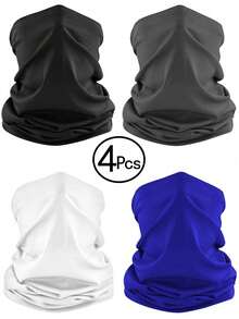 4 件装夏季防紫外线降温颈套拉法帽鳄鱼面罩，防紫外线透气面罩颈部遮盖物，男女通用，防晒降温围巾鳄鱼面罩，男女通用，防晒防风面罩