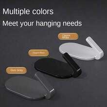 5 Heavy Duty Sticky Hooks - No Drilling, Strong Adhesive Backing For Damage-Free Installation, Suitable For Hanging Towels,Robes, Clothes, Gym Bags - Great For Bathroom, Kitchen, Office, Hotel Use - Modern Minimalist Style (Durable Plastic Material) - Space-Aving Multipurpose Hanging Accessories - 1 cái Màu ngẫu nhiên - Xem 2