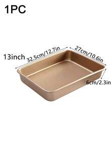 1 Stück tiefe Backform, 9/11/13 Zoll antihaftbeschichtete tiefe Kuchenform mit extra Höhe, rechteckige Kuchenform aus Kohlenstoffstahl, Backform für Truthahn, geeignet zum Backen von Bisquitkuchen, Biskuitrollen, Keksen, Brot, Kuchen, Lasagne, Brownies, Haushaltsbackzubehör, verwendbar zum Backen von Kuchen, im Ofen, zum Braten und in der Toastmaschine - Verschiedenfarbig - Übersicht 13