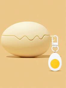 2pcs (Headphone Case+Keychain) Cute Anti Real Egg Silicone Bluetooth Headphone Case Protective Cover Compatible With AirPods 1/2/3/4/Pro/Pro2 Valentine's Day Gift Ramadan Gift - Multicolor - View 9