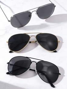 3副经典双梁驾驶和钓鱼风格眼镜，适合骑行和旅行 - 彩色 - 查看 3