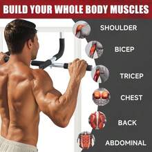 1pc Multi-Function Pull-Up Bar - Doorframe Mounted Single Bar, Portable Iron Fitness Equipment For Shaping, Bodybuilding And Strength Training, Fits Various Doorframes, High Load Capacity, Detachable Multi-Function Home Fitness Training Bar, Suitable For Gym, Home Workout, Sports Accessories, Fitness Equipment, Sports Goods, Unisex, Valentine's Day Gift, Perfect Gift For Fitness Enthusiasts - Black - View 3