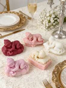 1pc Baby Praying Angel Silicone Mold - High Quality Durable For Clay/Cement/Soap Valentine's Day/Wedding Season/Girls Gift DIY Crafts - White - View 6