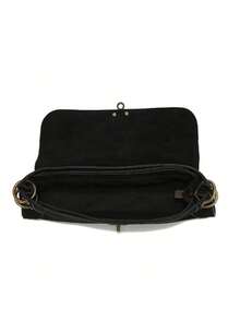 Fashionable Versatile Shoulder Bag, Crossbody Bag, Clutch, Bull Bag - Black - View 6