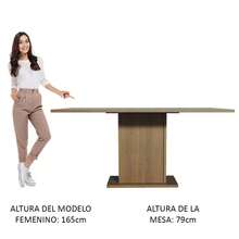 Mesa de Comedor Rectangular Madesa con Base Central MG - Multicolor - Ver 4