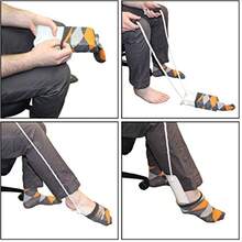 Rehabilitation Advantage Deluxe Sock Aid Sock Helper With Foam Handles Dring Aid For Seniors Disabled Or Limited Mobility 9.5"L X 5"W X 3"H, Valentine's Day, Home Decor, Room Deocr - Tay cầm bằng xốp - Xem 6