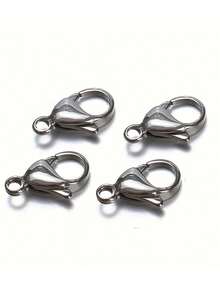 20/30/50pcs Stainless Steel Lobster Clasps, Secure Claw Connectors For Bracelet Necklace Chain, DIY Jewelry Making Supplies
