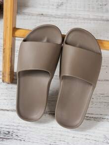 Dép nữ màu trơn, có hỗ trợ vòm chân, giày bệt hở mũi nhẹ, đế mềm mại, thích hợp sử dụng trong nhà và ngoài trời, lý tưởng cho bãi biển và hồ bơi. - màu nâu - Xem 6