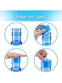5 nắp chai chống rò rỉ có thể tái sử dụng, thay thế cho chai chống rò rỉ 3 gallon và 5 gallon, có thể tháo rời. - Màu xanh lam - Xem 2