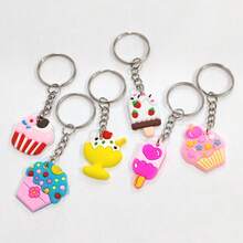6pcs Assorted Ice Cream & Popsicle Shaped Keychains, Cute Frozen Treat Keyrings, Suitable For Classroom Prizes, Student Rewards, Holiday Gifts, Party Favors, Backpack & Car Decor, Small Gifts - Multicolor - View 10