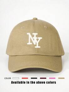 1 Pc Adjustable "NY" Embroidered Baseball Cap - Y2K Sunscreen Outdoor Hat For Spring Autumn Beach Travel - Black - View 7