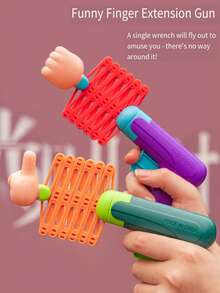 Funny Magic Finger Extending Fist Blaster Elastic Gun Retro Toy - Multicolor - View 2