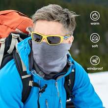 Winter Neck Gaiter Warmer Soft Fleece Face Mask Scarf For Cold Weather Skiing Cycling Outdoor Sportsasd - 2 gói (Xám đậm + Xanh nhạt) - Xem 5