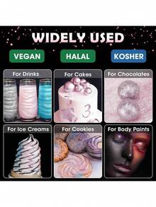 Edible Glitter Powder, Metallic Luster Powder For Drinks, Wine, Cakes, Candies, Desserts, Bakeries, Restaurants, Vegetarian - Multicolor - View 8