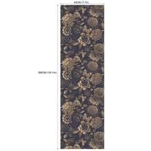 1 Roll Vintage Floral & Butterfly Pattern Self-Adhesive Wallpaper, Retro Vinyl Peel And Stick Temporary Wallpaper, Black Background Decorative Sticker, Suitable For Living Room, Bedroom, Bathroom, Furniture Renewal DIY Decor, Self-Adhesive Removable Wall Decal, Size: 17.7"X39.3"/118.1"/196.8"/393.7", Black Gold Texture Wallpaper - Black - View 3