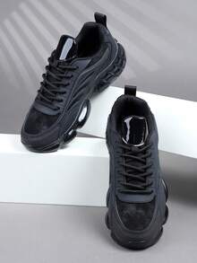 Tênis Masculino de Cano Baixo, Sapatos Casuais, Tênis de Corrida, Tênis para Jogging, Tênis para Caminhada, Calçado de Moda Diária, Tênis de Tênis, Streetwear - Preto - Visão 3