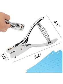 1 pieza Perforadora manual de agujero ovalado, adecuada para tarjetas de PVC - Perforadora de insignias de metal manual con ranura de 15x3mm sin rebabas, herramienta profesional para tarjetas de identificación/insignias de fotos/álbumes de recortes - Edición de pequeña empresa esencial para oficina y manualidades - Multicolor - Ver 4