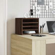Organiseur de bureau vidaXL couleur marron 36 x 26 x 29,5 cm - Tabac - Voir 2