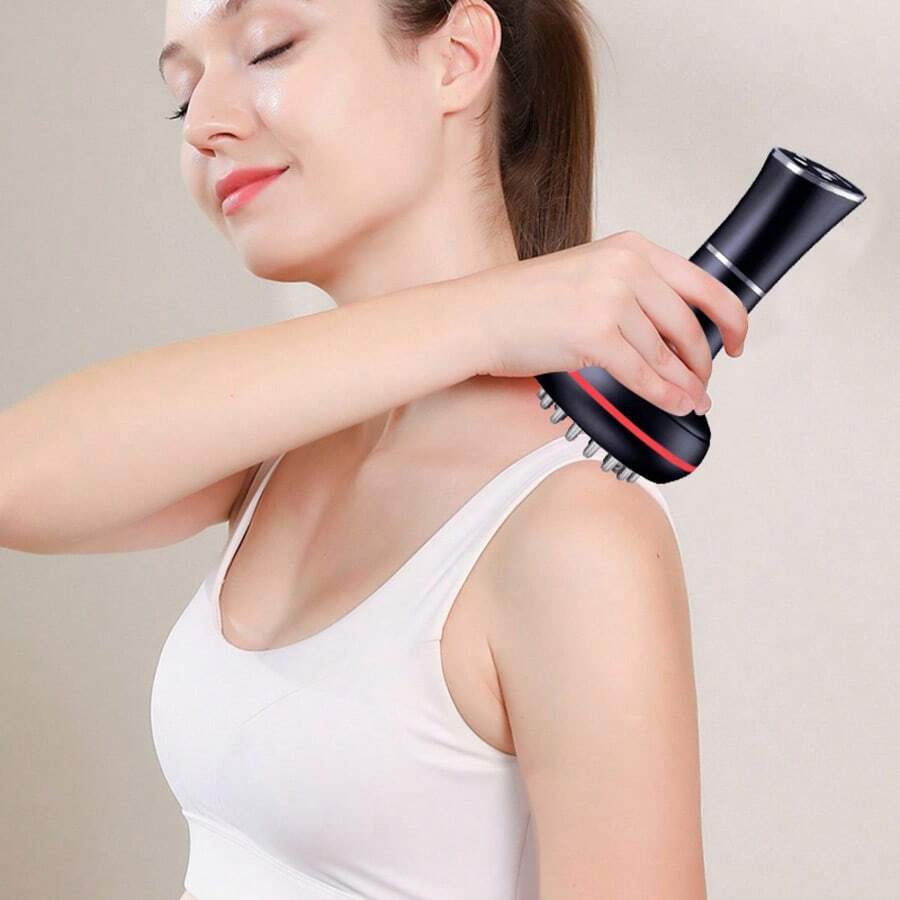 Household Electric Meridian Brush For Legs, Abdomen, Shoulders And Neck – A Massager And Scraper Device To Relax Body Muscles. It Is Suitable As A Christmas Gift For Women, Girlfriends, Mothers And Colleagues.Body Massage - màu đen - Xem 1