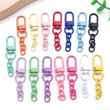 5/10/20/30件彩色喷漆钥匙扣套装，包含金属门钩和四节钥匙尾链。适用于手工DIY工艺套装、吊坠制作以及钥匙圈、钥匙链、弹簧扣和挂钩等配件。 - 鑰匙扣 - 查看 11
