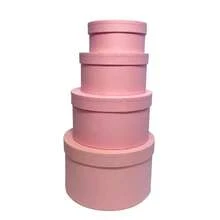 4pcs Pink Round Gift Boxes, Paper Material Stackable DIY Design, Large Capacity Multi-Size Storage For Toys, Stationery, Household Items, Ideal For Bedroom, Living Room Decor, Suitable For Valentine's Day, Wedding, Birthday, Daily Gifting - Multicolor - View 12