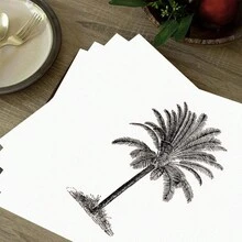 椰树图案亚麻餐垫（1件/4件/6件装），适用于餐桌，四季皆宜，现代可水洗，可作餐垫、杯垫、厨房餐垫、室内外派对装饰、家居装饰，理想礼品 - 彩色 - 查看 5