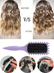 2026 Curling Styling Brush - Equipped With Brush Bristles And A Special Design, This Curling Styling Brush Is Specifically Designed For Curly Hair, Suitable For Both Men And Women, Can Shape And Manage Curly Hair, Reduce Pulling And Split Ends. It Is An Essential Hair Styling Tool, Hair Product And Accessory For Salons, Beauty Parlors, Travel, Back-To-School Season And Holidays, And Also A Hair Accessory For Women. - Pink - View 3