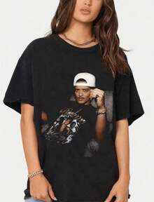 Bruno Mars Music Shirt Gift For Fans T-Shirt Black Cotton Unisex Size - màu đen - Xem 1