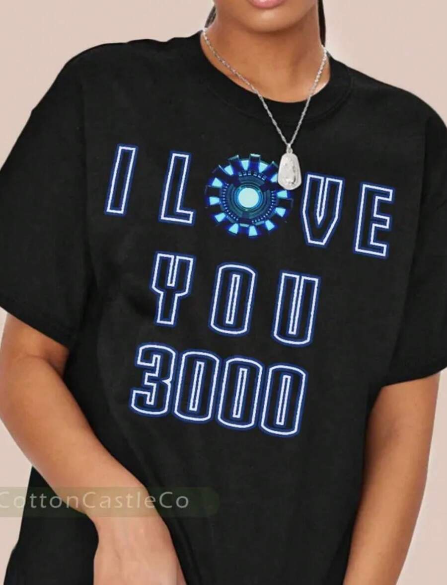 I Love You 3000 T-Shirt Inspired By Endgame Tony Stark Shirt Tee 24 - màu đen - Xem 1