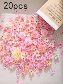 50pcs Artificial Flower Heads, Assorted Sizes Of Synthetic Flowers, Mini Fake Flowers, Daisy Flowers, Suitable For Wedding Crafts, Home Decor, Party And More - Pink - View 11