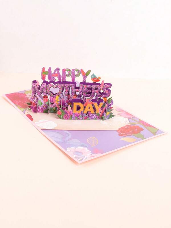 Cartão floral 3D para o Dia das Mães (com envelope), presente elegante de aniversário, presente para a mamãe.