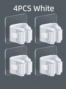 1/2/3/4/6/8 Ganchos de soporte de trapeador sin agujeros montados en la pared, clips de almacenamiento de herramientas de limpieza, organizador de trapeador y escoba montado en la pared, adecuado para baño, cocina, accesorios de limpieza de jardín, almacenamiento de herramientas del hogar - Multicolor - Ver 36