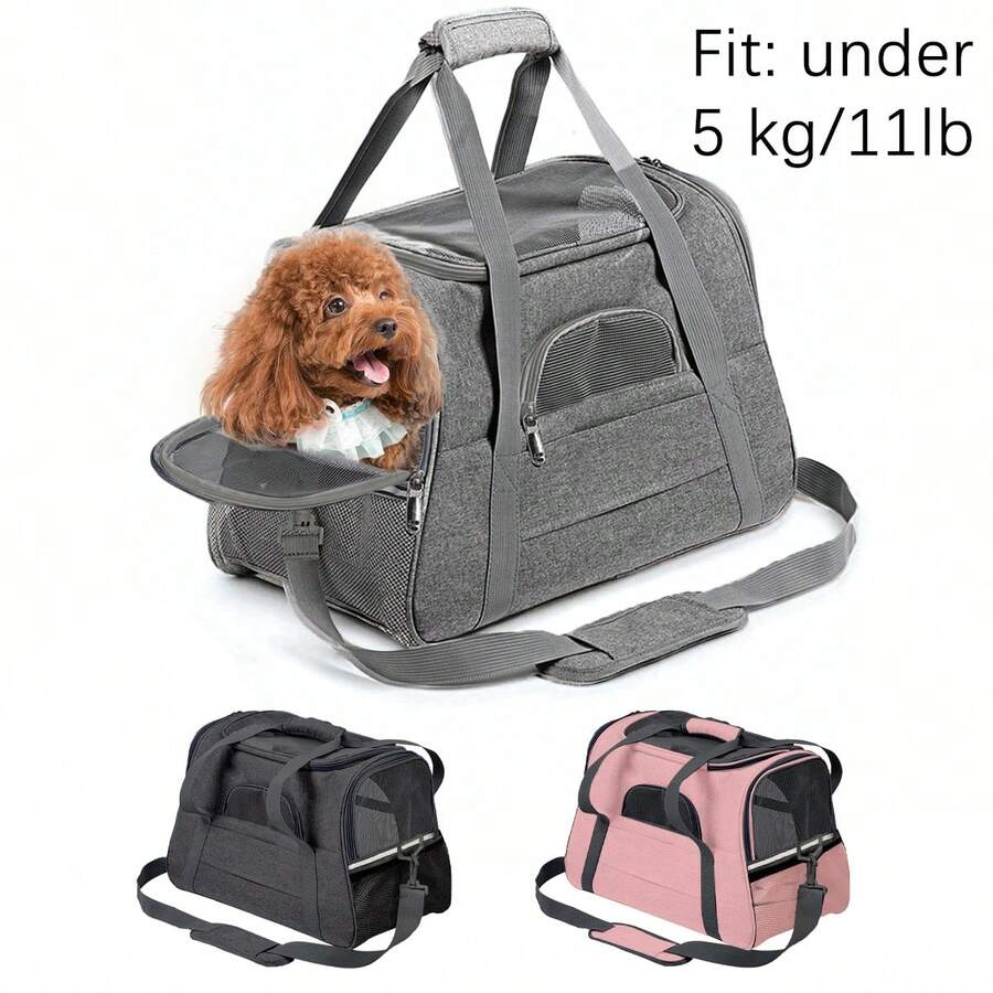 1pc Foldable Oxford Cloth Multi-Function Pet Carrier Bag, Breathable Pet Backpack Suitable For Small Pets Outdoor Use In All Seasons - Multicolor - View 1