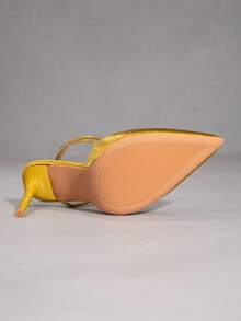 Women's New Fashion Rhinestone Wrapped Strap Golden Pointed Toe Stiletto Heel Sandals, Elegant For Party, Christmas & New Year's Eve - Gold - View 7