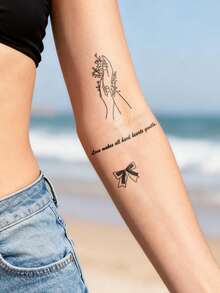 STARTTOOS Compact And Exquisite Multi Pattern Tattoo Stickers With Romantic Y2K Butterfly Flower Patterns, Temporary Fake Tattoo Stickers Suitable For Wrist, Ankle, Shoulder, Neck, Collarbone DIY Carnival, Valentine's Day, Party Holiday Gifts, Waterproof And Realistic Body Tattoo Stickers, 1 Pack