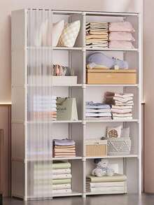 1个4/10格书架收纳架,适用于客厅、卧室、办公室的书籍收纳架 - 易于组装 - B - 查看 2