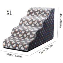 1件装弧形美观宠物楼梯，小型犬和老年犬适用，可作床坡道，圆形宠物楼梯 - 彩色 - 查看 22