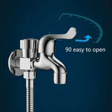 1合2合金浴室水槽龙头，钢制阀头，双向水冷，带垫圈，适用于厨房和浴室 - 彩色 - 查看 2