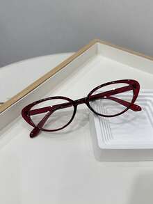 1pc Men's Casual Retro Cat Eye Black Small Frame Plain Glasses, Suitable For Daily Wear And Street Photography - Multicolor - View 7