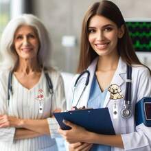 Retractable Badge Reel - Acrylic Clip For Nurses, Doctors And Medical Students - Fun Office Accessory, Dog Design - Clear - View 6