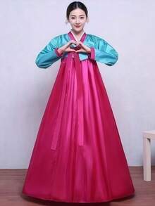 1 bộ trang phục biểu diễn hàng ngày/đám cưới truyền thống của cung nữ Hàn Quốc, váy, trang phục khiêu vũ/COSPLAY, thích hợp cho lễ hội, tiệc tùng, biểu diễn sân khấu - Bao gồm áo + váy, trang phục Halloween, váy dự tiệc - Nhiều màu - Xem 10