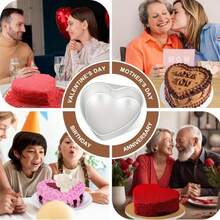 Heart-Shaped Anode Cake Mold - Demolding Base, Anti-Stick Detachable Base, Aluminum Chiffon Cake Mold, Suitable For Birthdays, Parties, Weddings, Oven - Multicolor - View 4