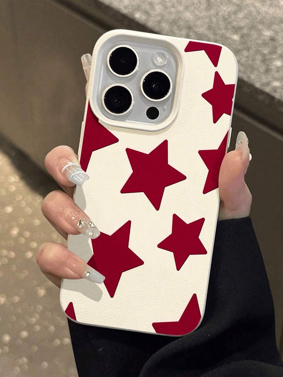Funda para teléfono con patrón de estrellas compatible con 17, 16 Pro Max, 15 Pro Max, 13 y 12 Brinda protección contra golpes y caídas Una excelente opción para familiares, amigos, seres queridos, novios, novias y regalos de Año Nuevo - Blanco - Ver 1