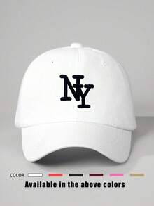 1 Pc Adjustable "NY" Embroidered Baseball Cap - Y2K Sunscreen Outdoor Hat For Spring Autumn Beach Travel - Black - View 4