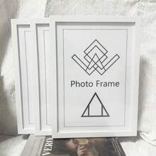 1个A4经典相框，适用于墙面或桌面，哑光黑白浅木纹，多功能文件框，仿木纹 - 彩色 - 查看 7