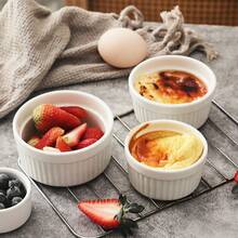 1/3 件装烘焙烤盅 - 烤箱适用，陶瓷焦糖布丁烤盅，布丁杯，蛋奶沙司杯，舒芙蕾烤盘，法式洋葱汤碗，蛋奶沙司杯，甜点杯 - 彩色 - 查看 7